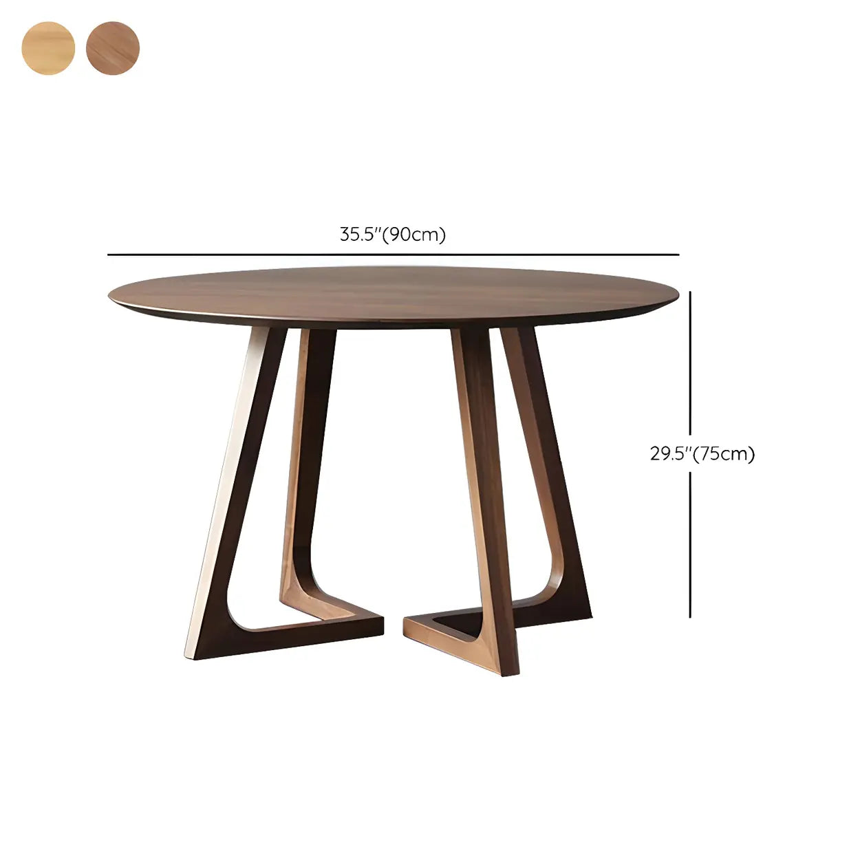 Ronde Houten Eettafel met Interlock Onderstel – Moderne Kleine Dining Tafel in Walnoot of Naturel | Restfield