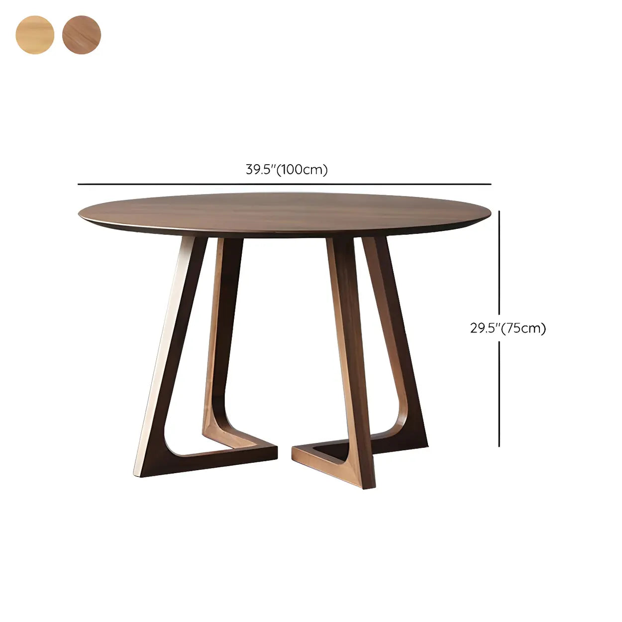 Ronde Houten Eettafel met Interlock Onderstel – Moderne Kleine Dining Tafel in Walnoot of Naturel | Restfield