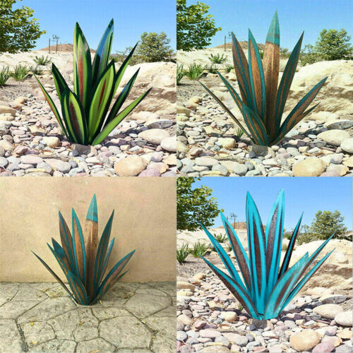 Metalen agave tuinbeeld van roestvrij staal voor tuin, terras en interieurdecoratie | Restfield