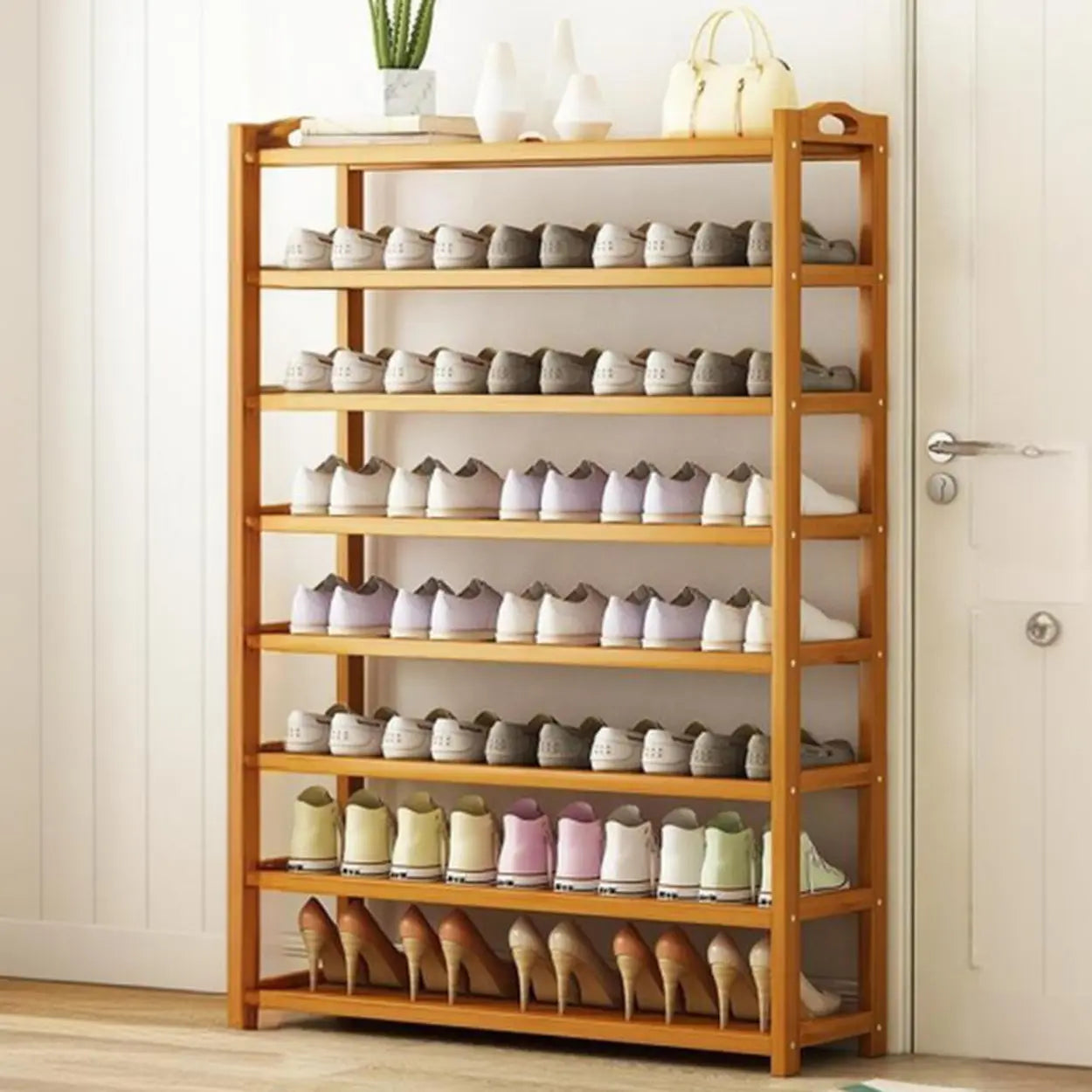 Bamboe Schoenenrek Vrijstaand Scandinavisch Design Met Meerdere Lagen Voor Hal En Slaapkamer | Restfield