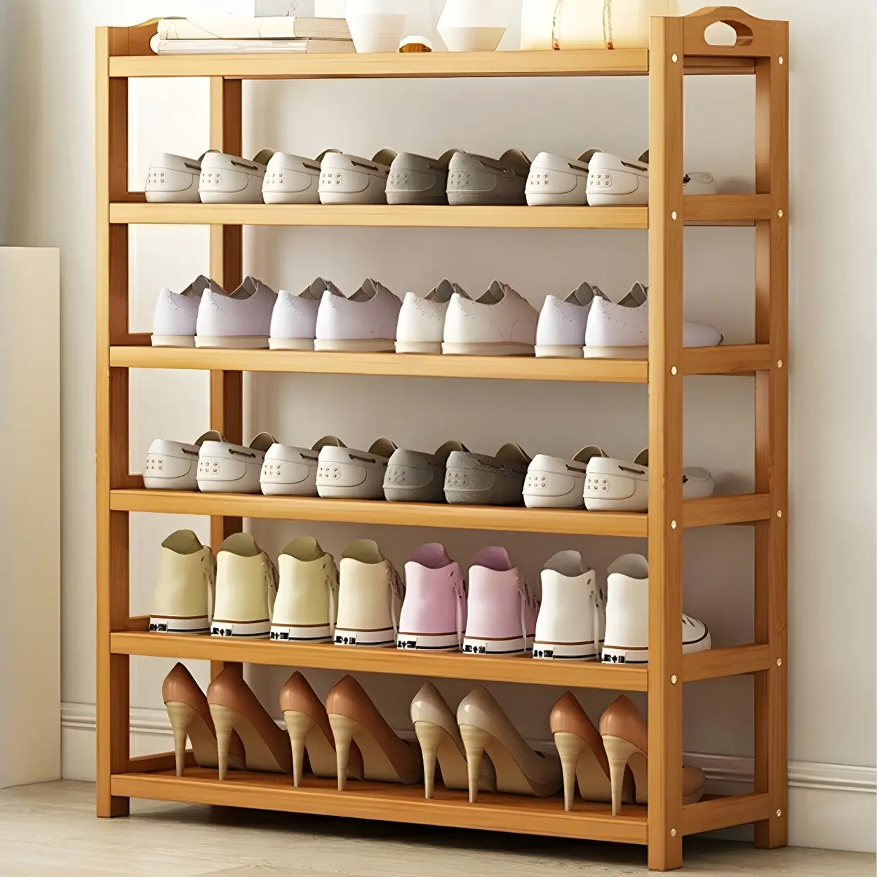 Bamboe Schoenenrek Vrijstaand Scandinavisch Design Met Meerdere Lagen Voor Hal En Slaapkamer | Restfield