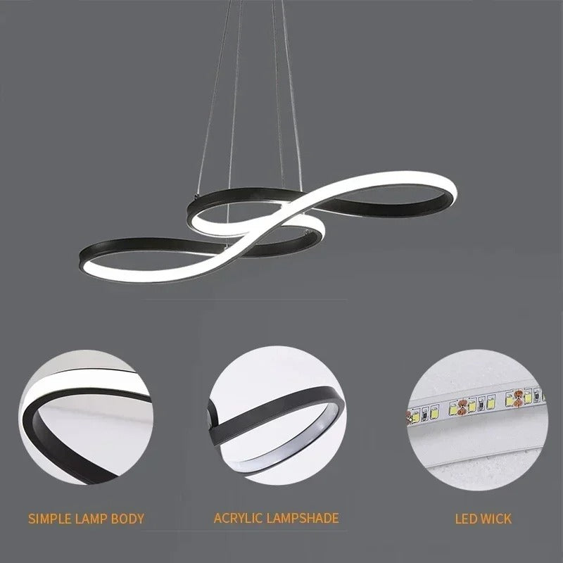 Hanglamp LED Ringen Dimbaar Afstandsbediening Aluminium Eetkamer Woonkamer Modern