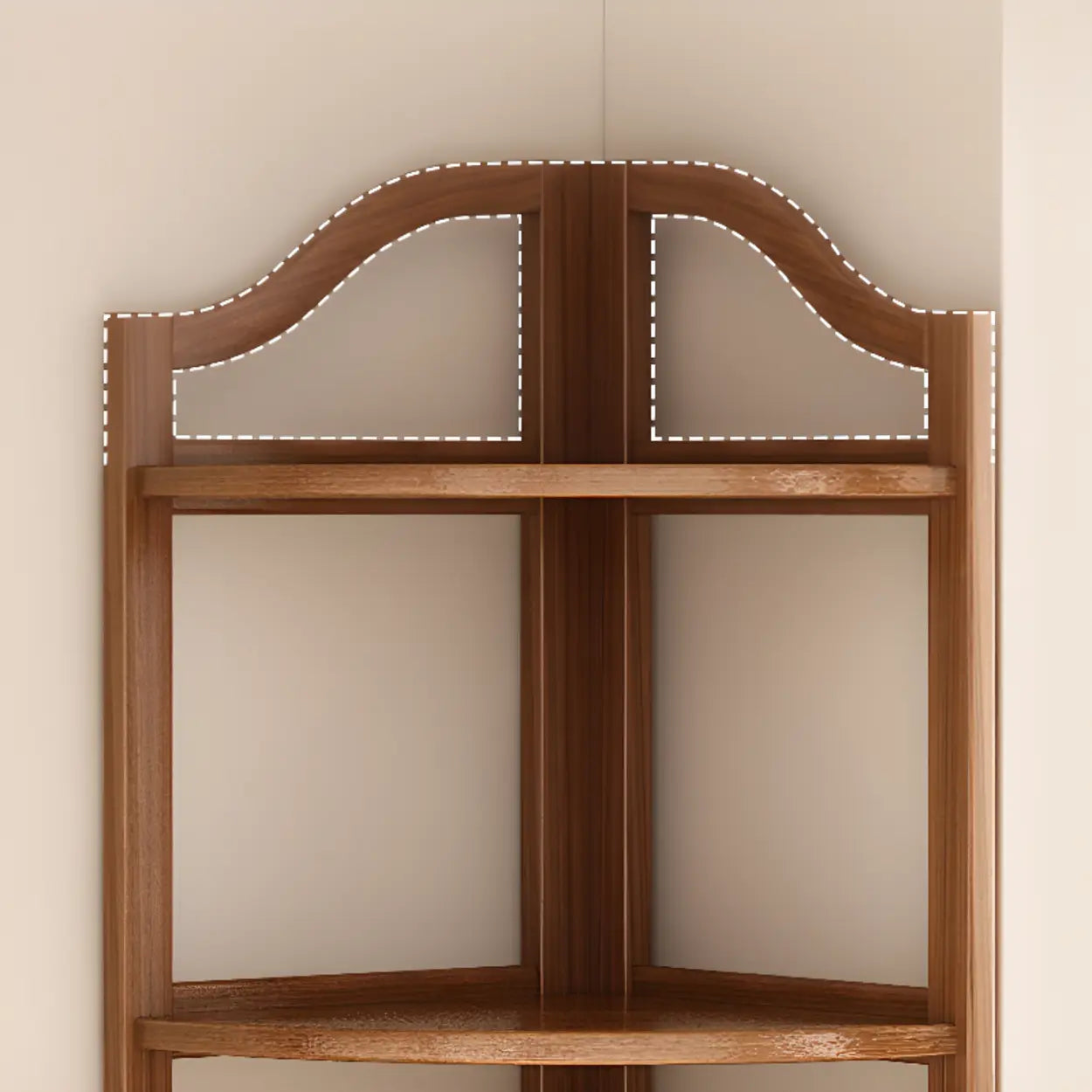 Verticale Open Hoek Boekenkast van Massief Hout met Natuurlijke Afwerking voor Woonkamer en Slaapkamer | Restfield