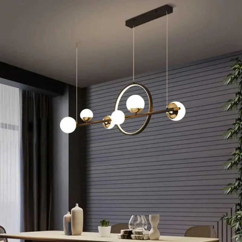 Hanglamp Bol Scandinavisch LED Aluminium Zwart 112cm Dimbaar Design | Restfield