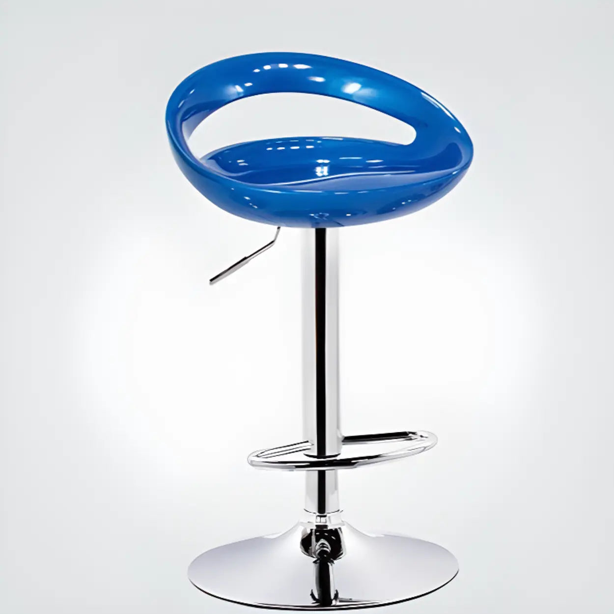 Moderne verstelbare barkruk met draaifunctie en kuipzitting van polymeren met metalen onderstel | Restfield