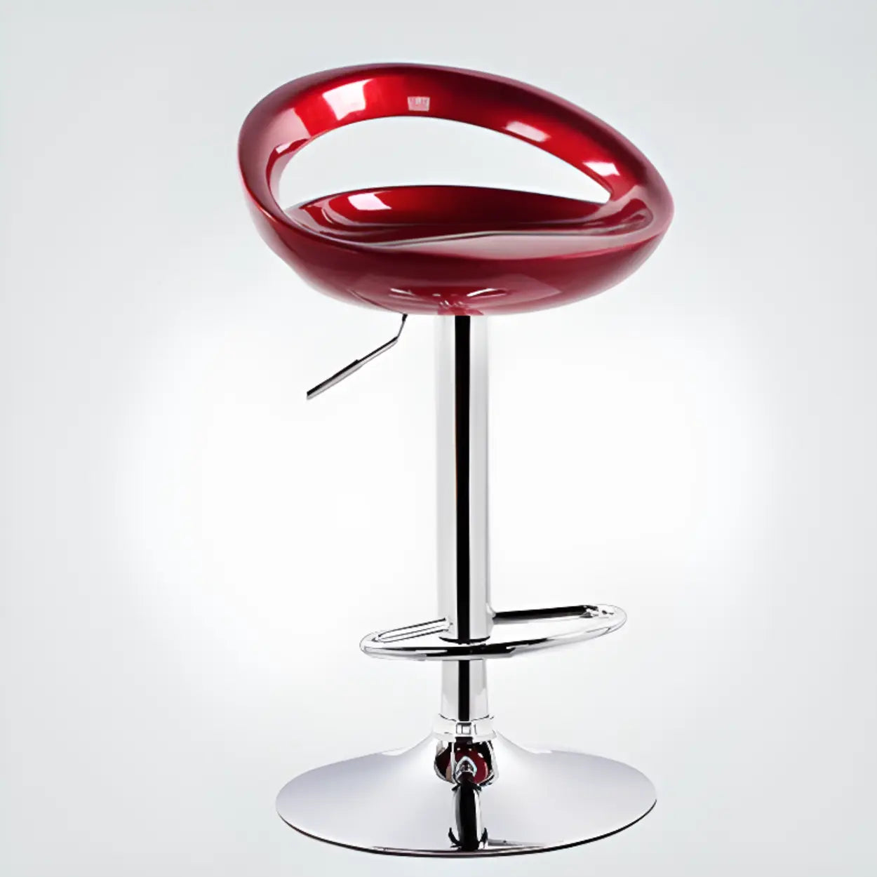 Moderne verstelbare barkruk met draaifunctie en kuipzitting van polymeren met metalen onderstel | Restfield