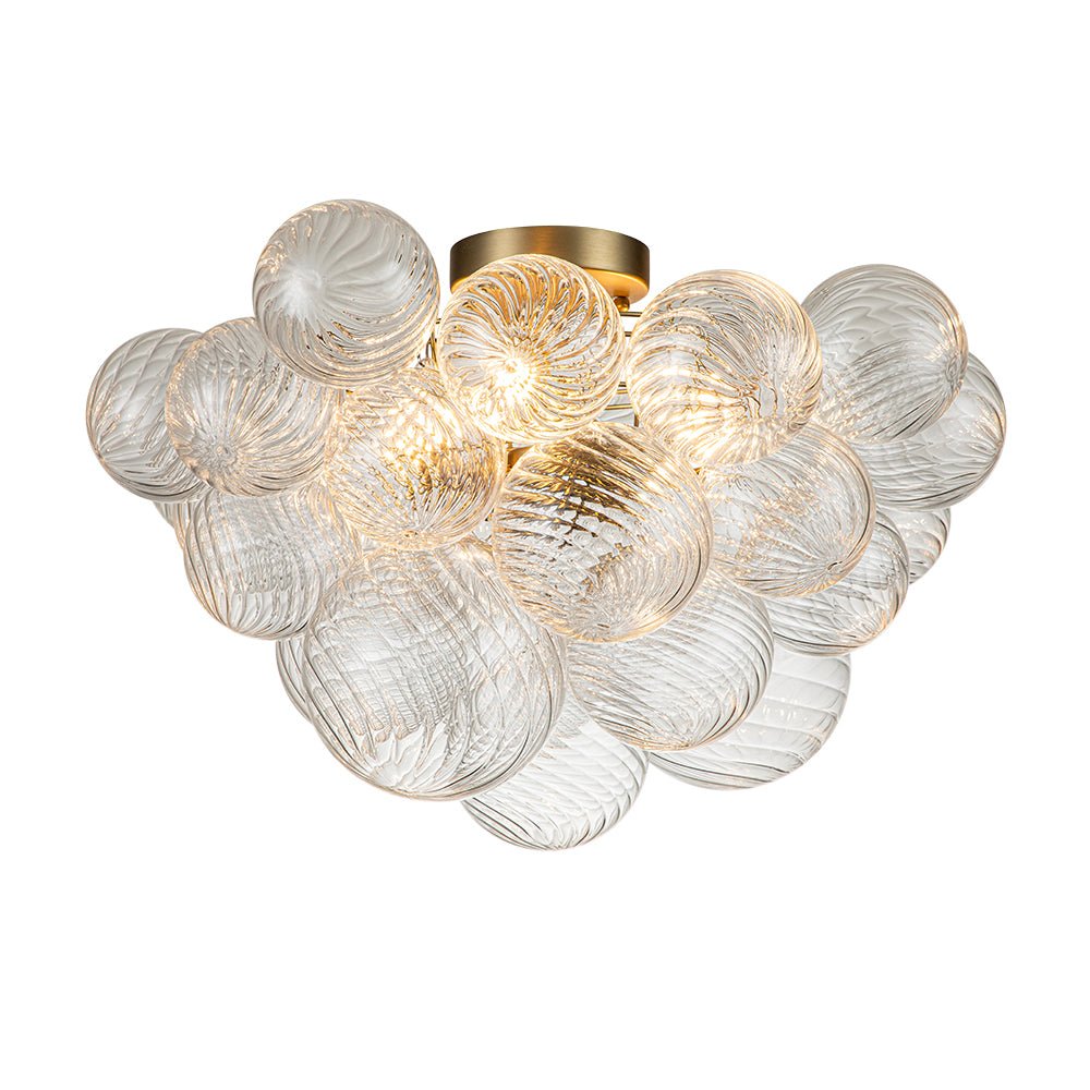 Plafondlamp Glazen Bollen Cluster 3-Lichts Messing 53cm Badkamer Woonkamer Glamour