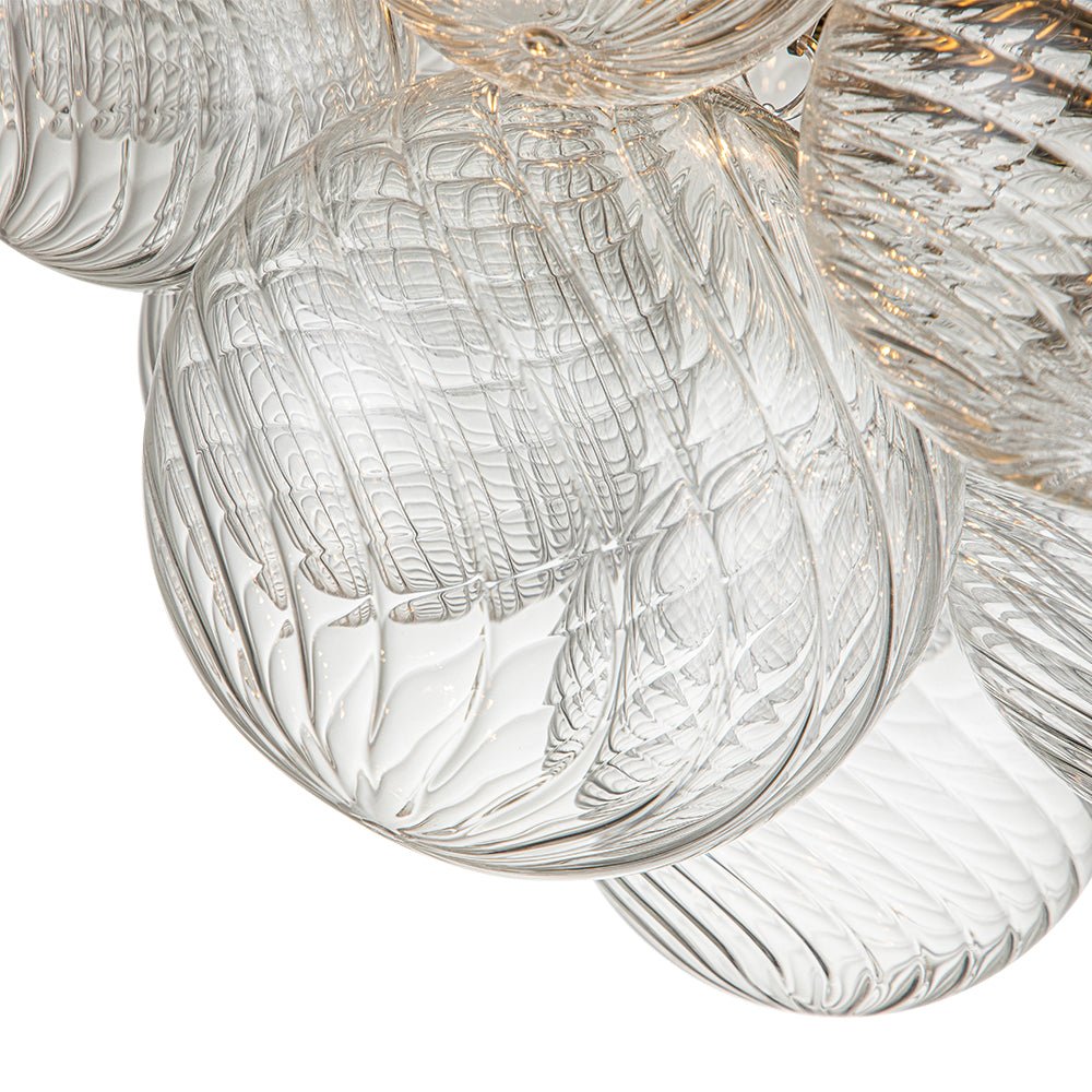 Plafondlamp Glazen Bollen Cluster 3-Lichts Messing 53cm Badkamer Woonkamer Glamour