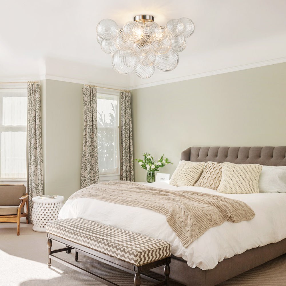 Plafondlamp Glazen Bollen Cluster 3-Lichts Messing 53cm Badkamer Woonkamer Glamour