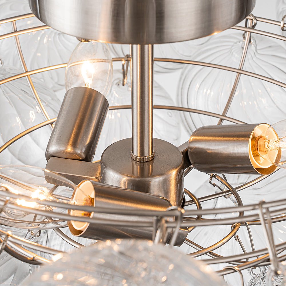 Plafondlamp Glazen Bollen Cluster 3-Lichts Messing 53cm Badkamer Woonkamer Glamour