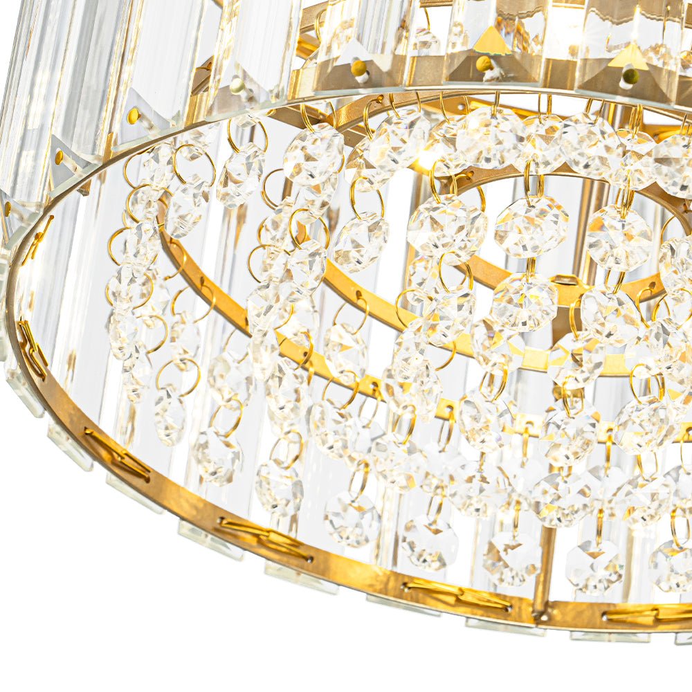 Plafondlamp Kristal Messing Mid-Century Dimbaar 27cm Slaapkamer Hal Entree Luxe