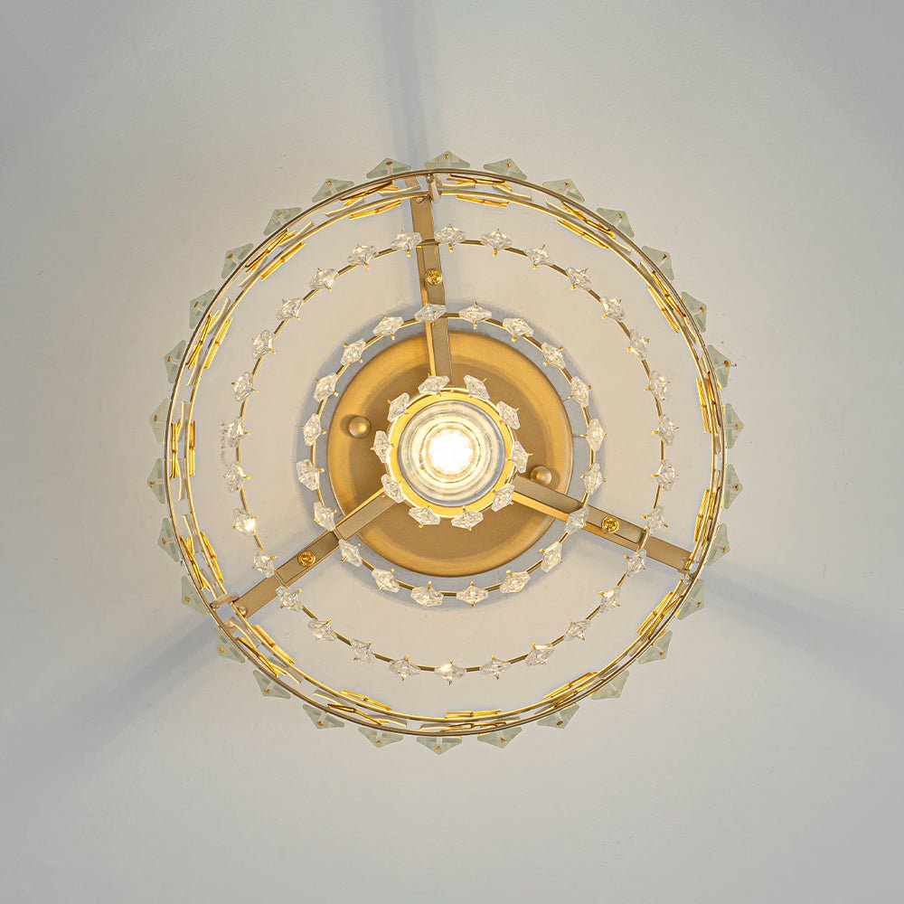 Plafondlamp Kristal Messing Mid-Century Dimbaar 27cm Slaapkamer Hal Entree Luxe