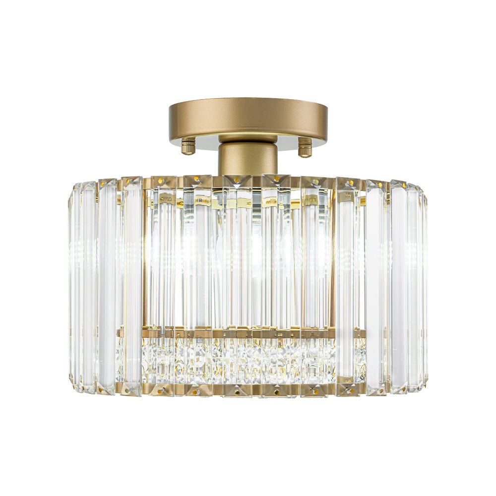 Plafondlamp Kristal Messing Mid-Century Dimbaar 27cm Slaapkamer Hal Entree Luxe