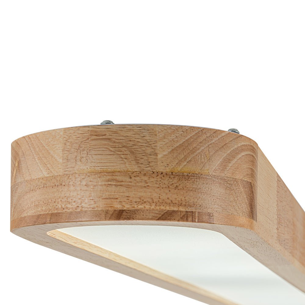 Plafondlamp Ovaal LED Houtlook Dimbaar Afstandsbediening 95cm Keuken Woonkamer Modern