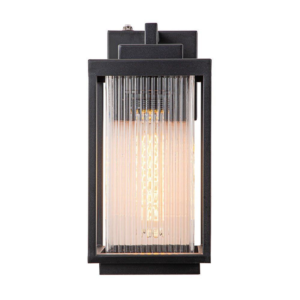 Buitenlamp Wandlamp Lantaarn Zwart Metaal IP23 32cm Voordeur Tuin Modern