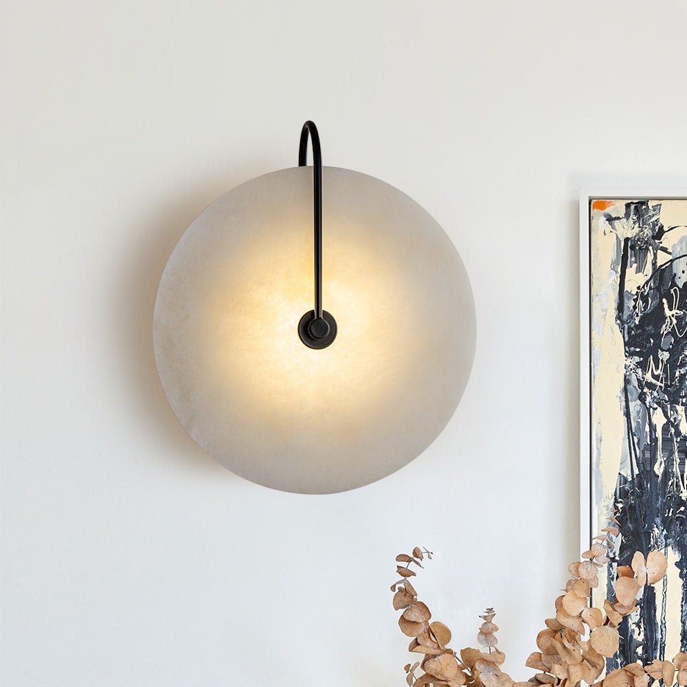 Wandlamp Marmer Rond LED 5W Zwart Wit 25cm Slaapkamer Hal Woonkamer Mid-Century
