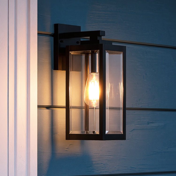 Buitenlamp Wandlamp Zwart Staal Glas 36cm Modern Farmhouse Waterdicht | Restfield