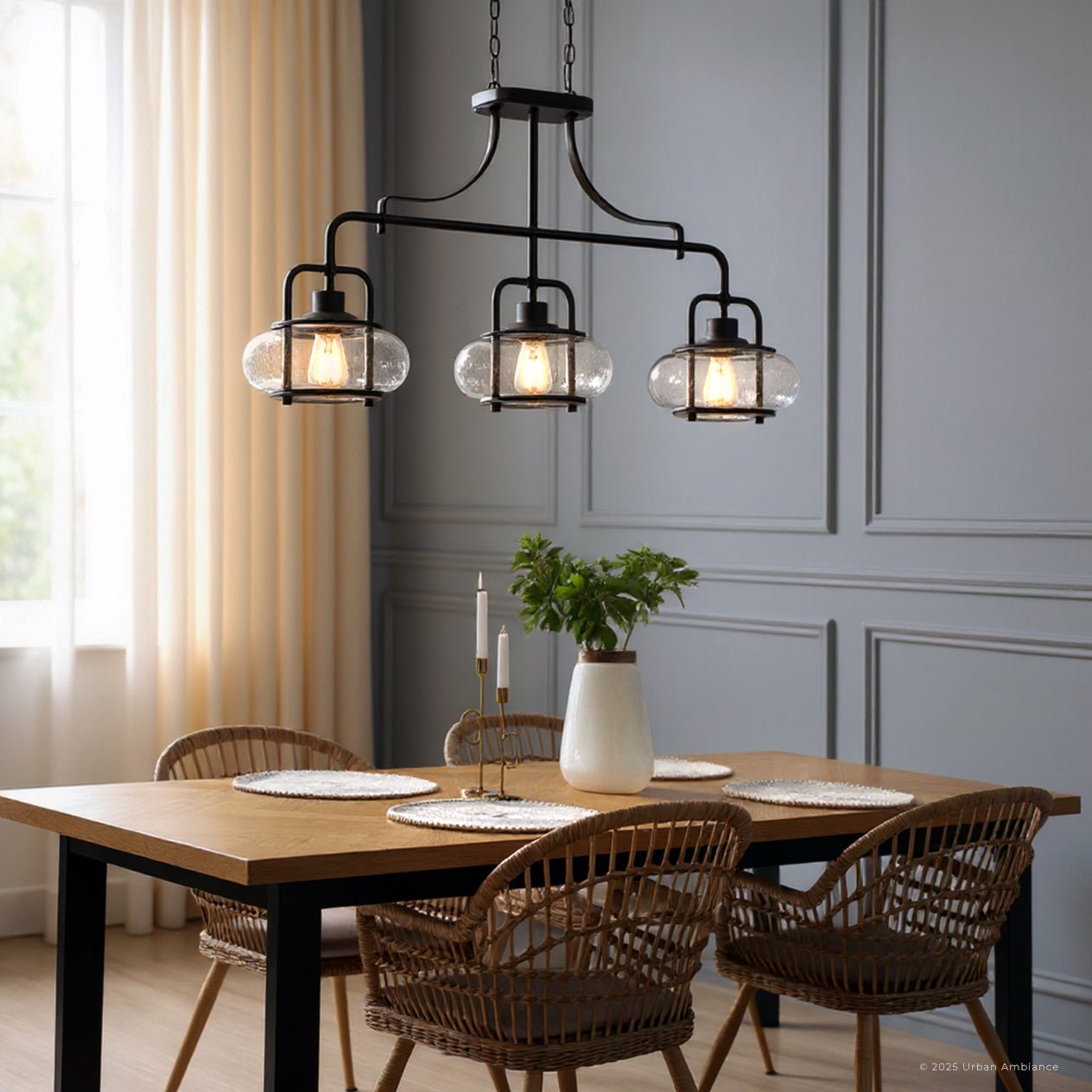 Kroonluchter Donker Brons Met Glasbollen 3 Lichts 96cm | Restfield