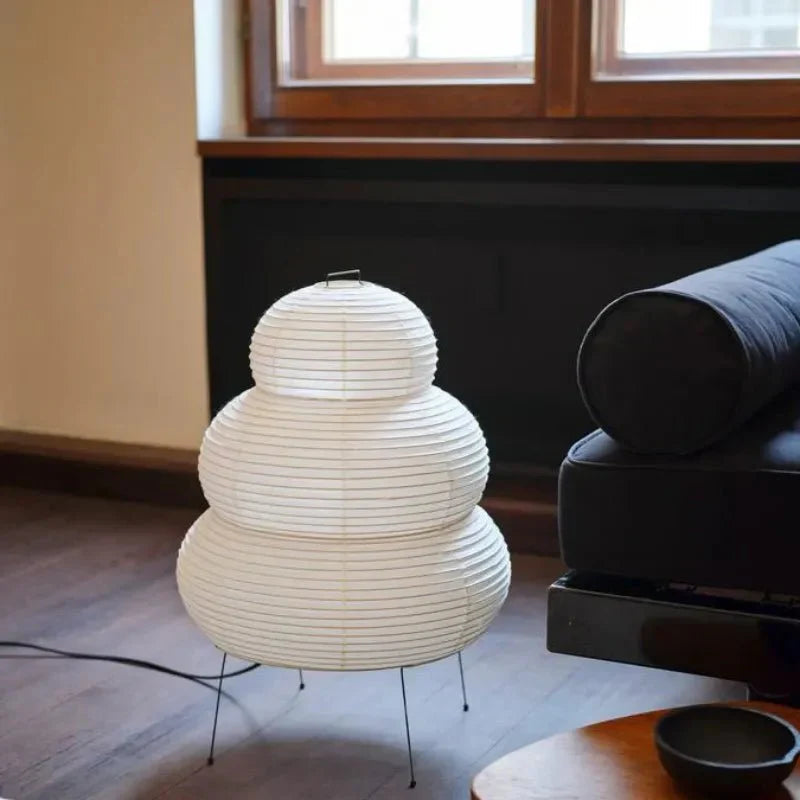 Wabi Sabi Vloerlamp van Rispapier – Kunstnerische Design Lamp met Verstelbaar Statief | Restfield