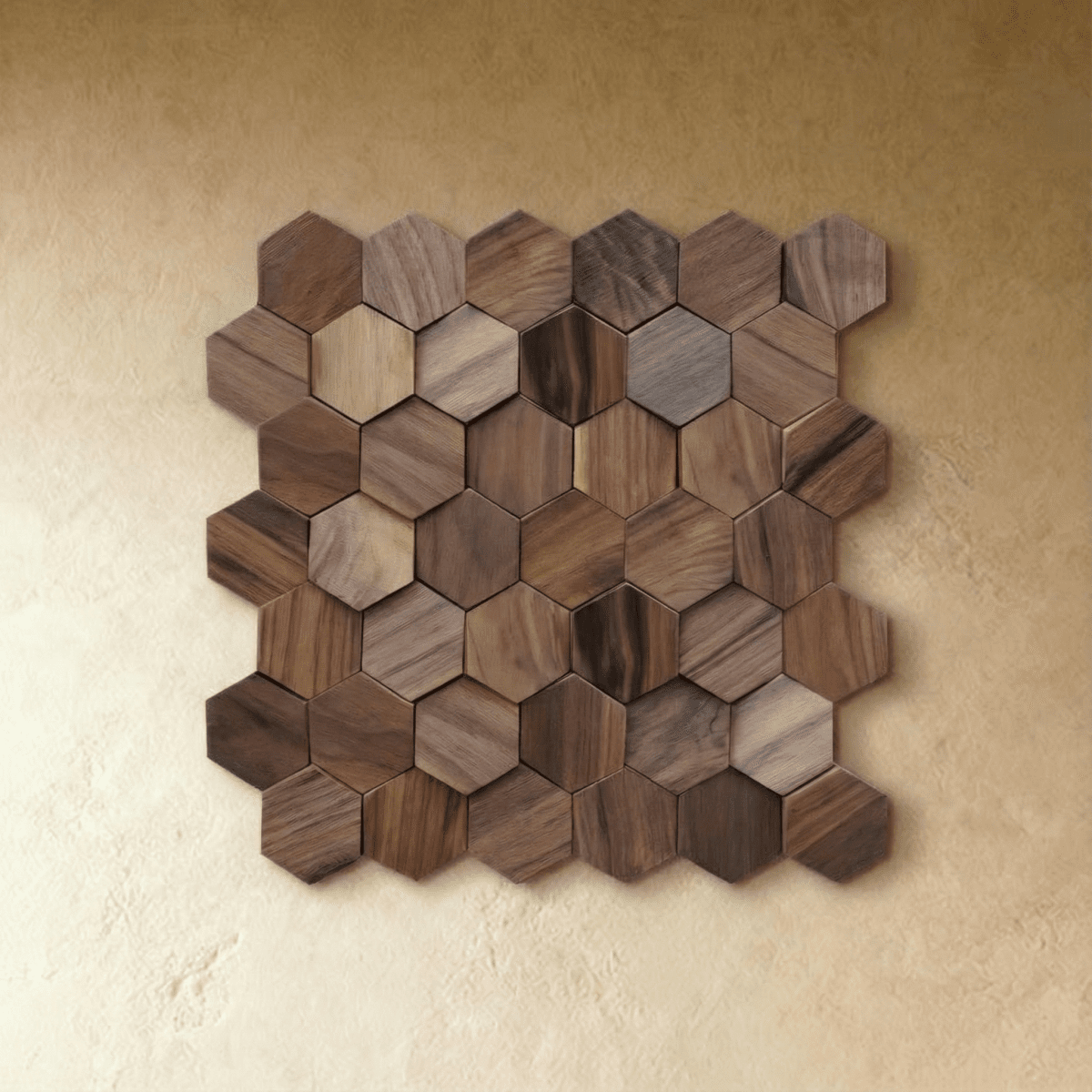 Wikne Houten Mozaïek Wandpanelen Met Hexagon Design Voor Moderne Accentmuren | Restfield