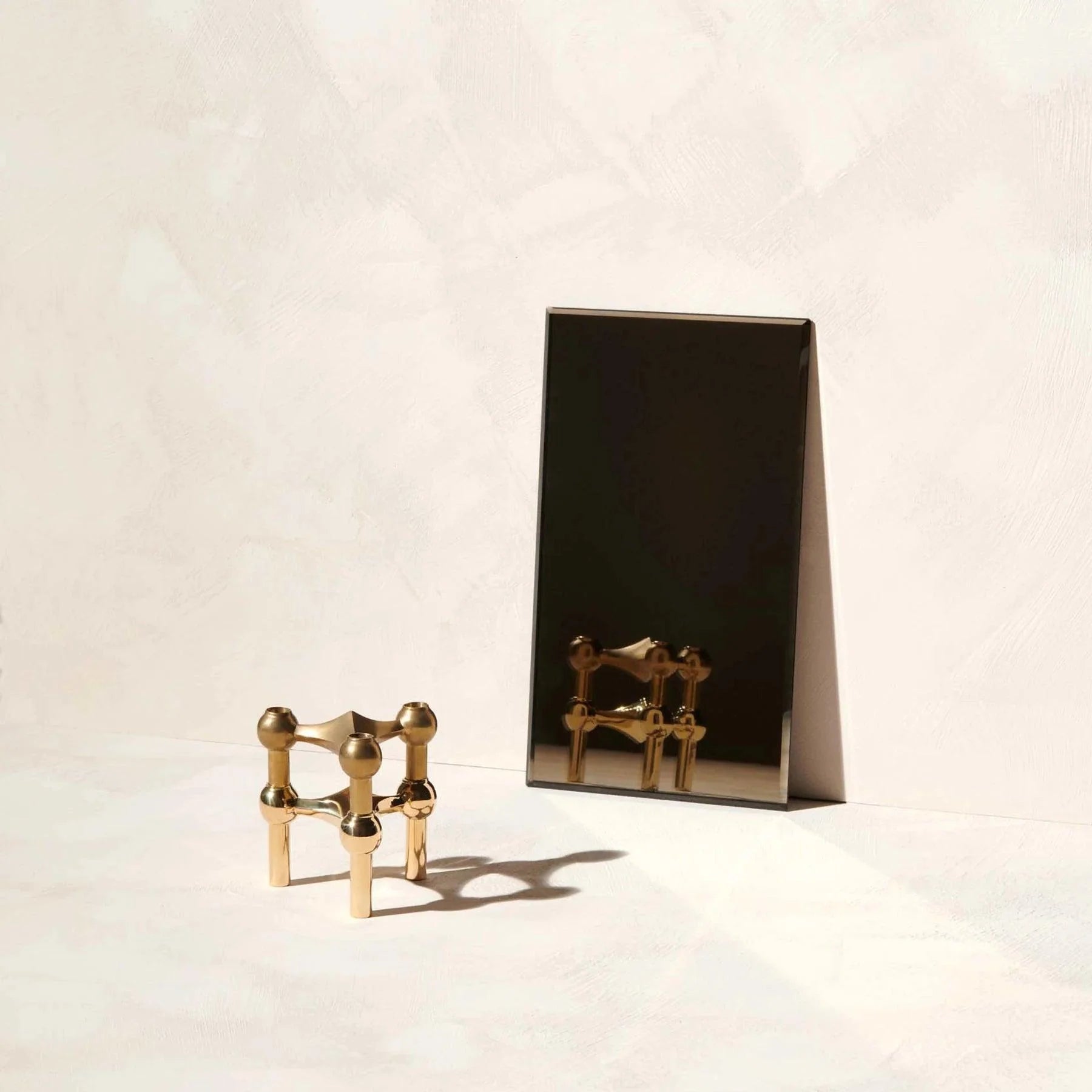 Modulaire design kandelaars set van 3 in massief messing – sculpturale woondecoratie voor tafel en dressoir | Restfield