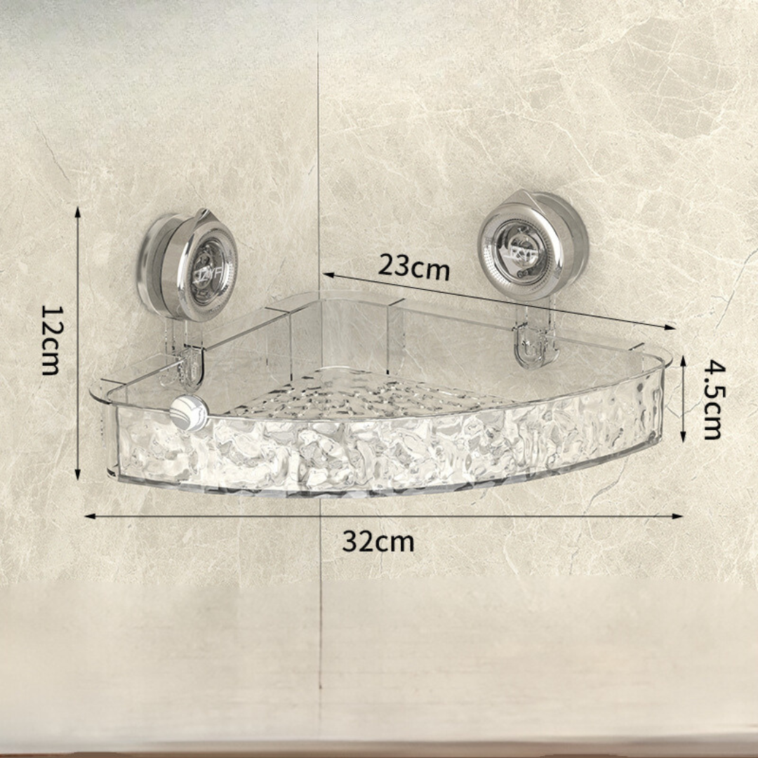 Badkamer Hoekrek met Zuignap – Zonder Boren | Sterk, Ruimtebesparend Eckrek voor Douche & Badkamer | Restfield