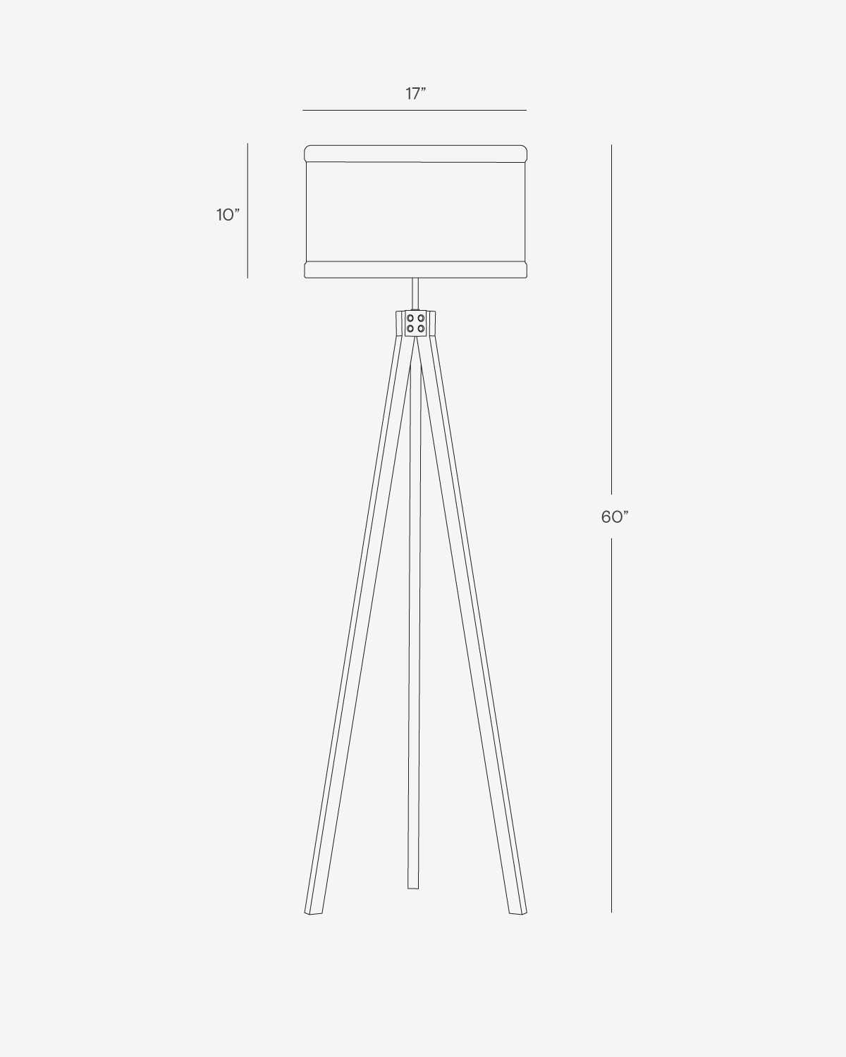 Vloerlamp Tripod Houten Driepoot 152cm Met Stoffen Kap LED | Restfield