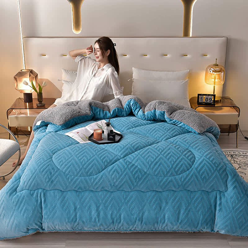 Dikke Sherpa Winterdeken met Quiltkern – Extra Warm, Zacht & Fluffy | Restfield