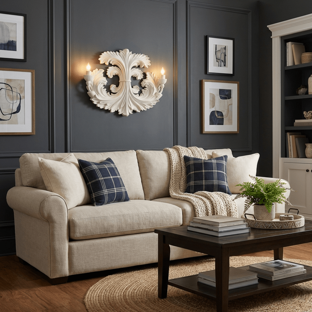 Klassieke Barok Wandlamp Met Florale Gipsdetails En Dubbele Lichtbron Voor Sfeervolle Binnenverlichting | Restfield