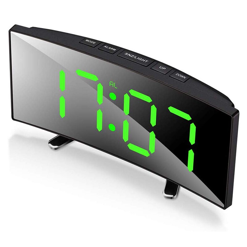 Digitale LED Wekker met Gebogen Display – Automatische Lichtregeling & Groot Scherm | Restfield