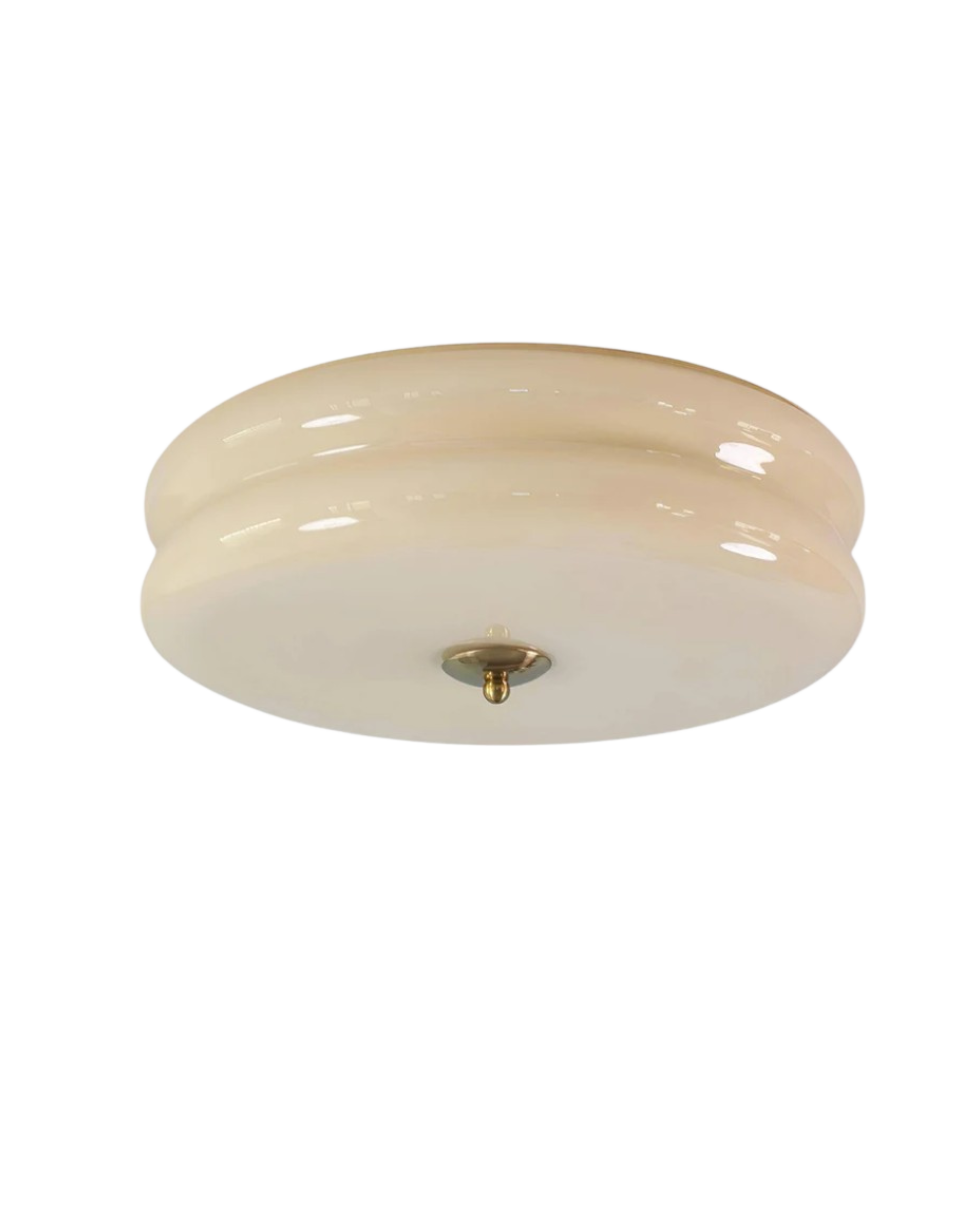 Art Deco Plafondlamp In Beige Met Chroom Accent En Warme Sfeerverlichting | Restfield
