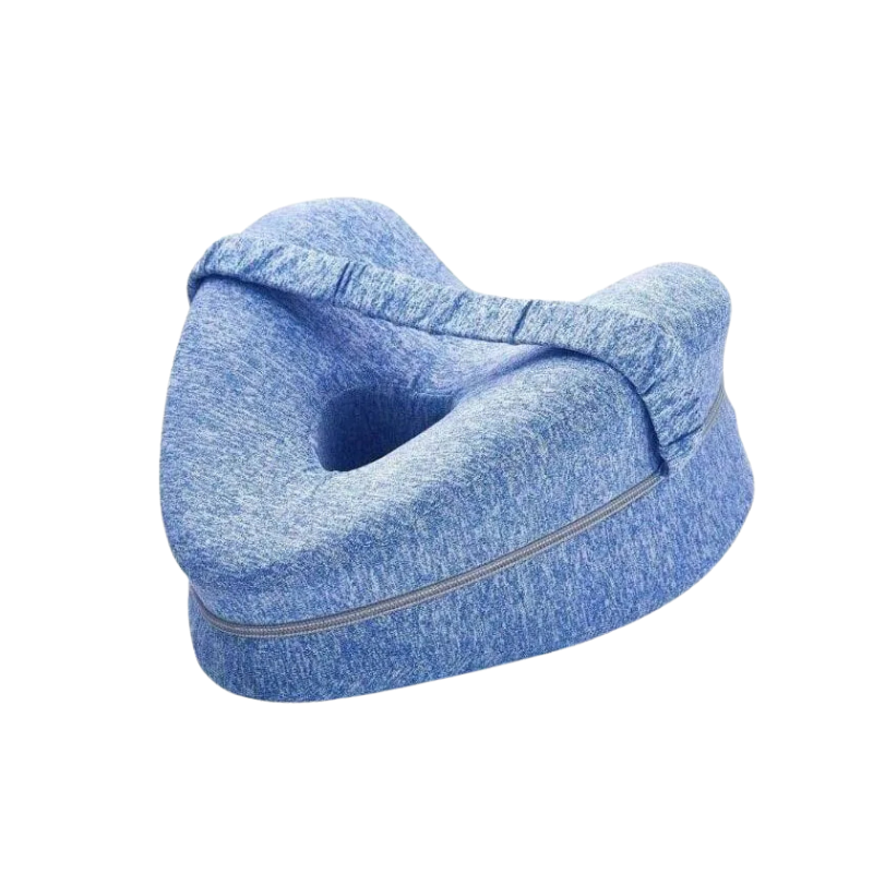 Restfield | Hartvormig Kniekussen met Band – Memory Foam – Zijslapers