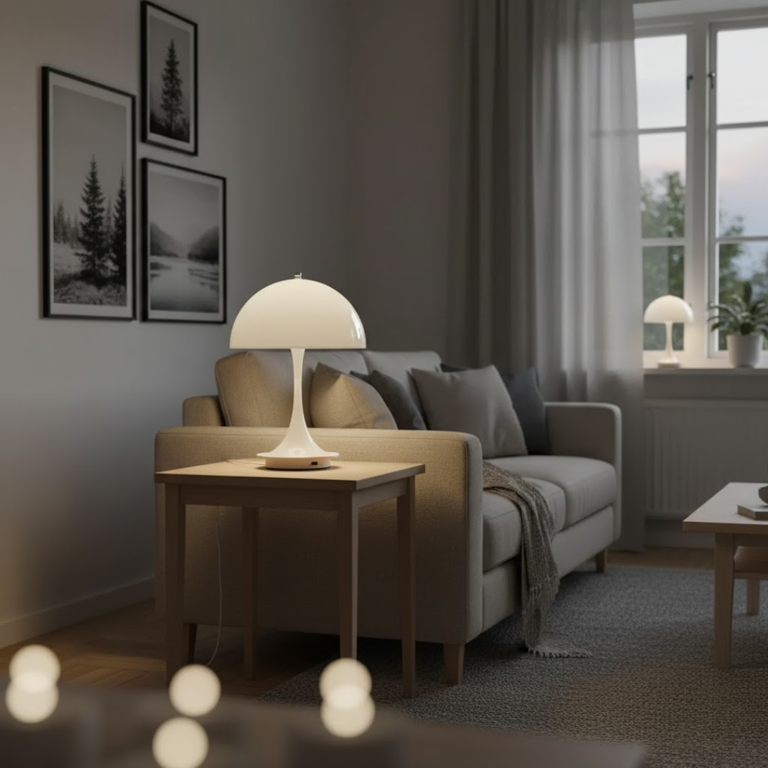 Draadloze tafellamp met LED-verlichting, oplaadbaar en Scandinavisch design | Restfield