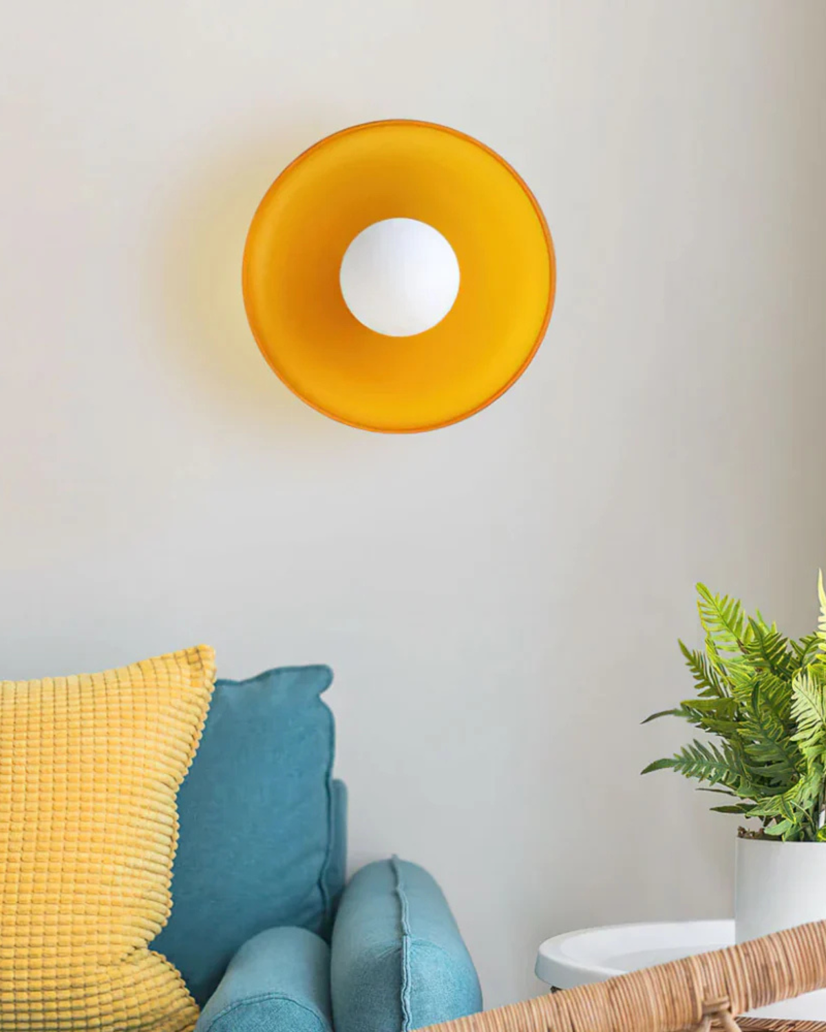 Moderne ronde plafondlamp van glas en ijzer – minimalistische designlamp voor woonkamer en slaapkamer met warme lichtkleur | Restfield