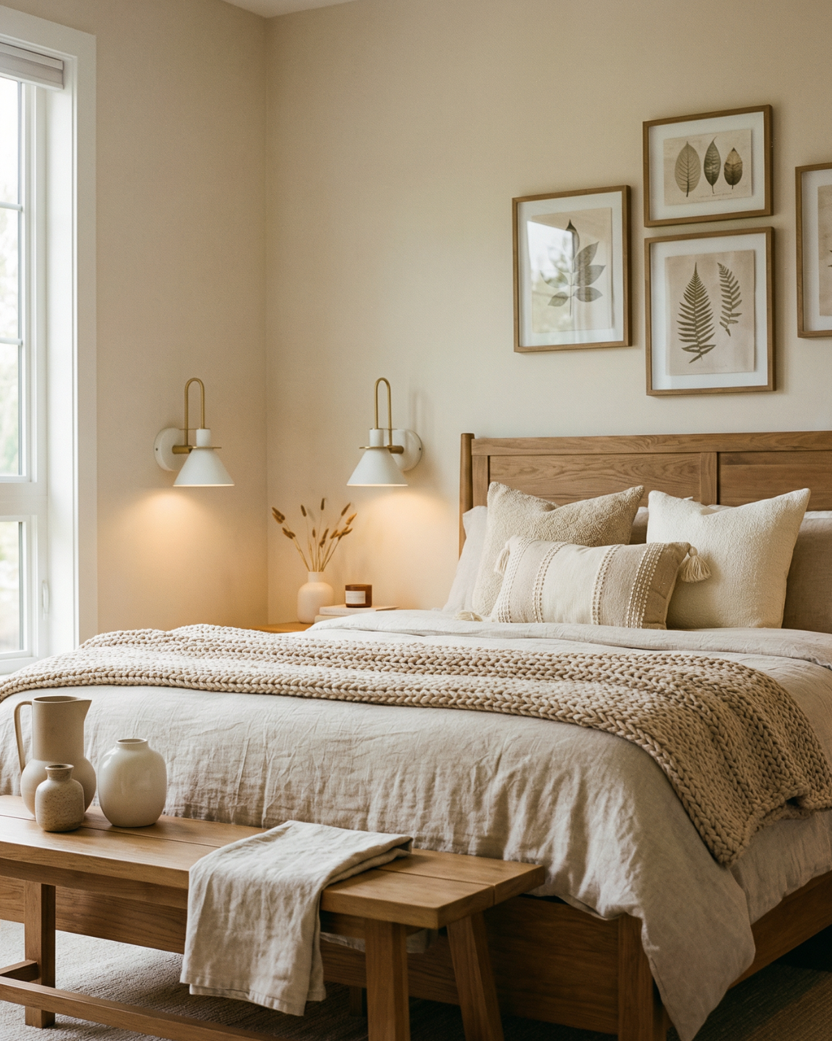 Moderne wandlamp van travertin en hout met warm wit licht – minimalistische design muurlamp voor woonkamer en slaapkamer | Restfield