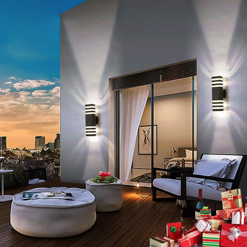 Buiten Wandlamp Up Down Gevelverlichting Waterdicht IP65 E27 Zwart | Restfield