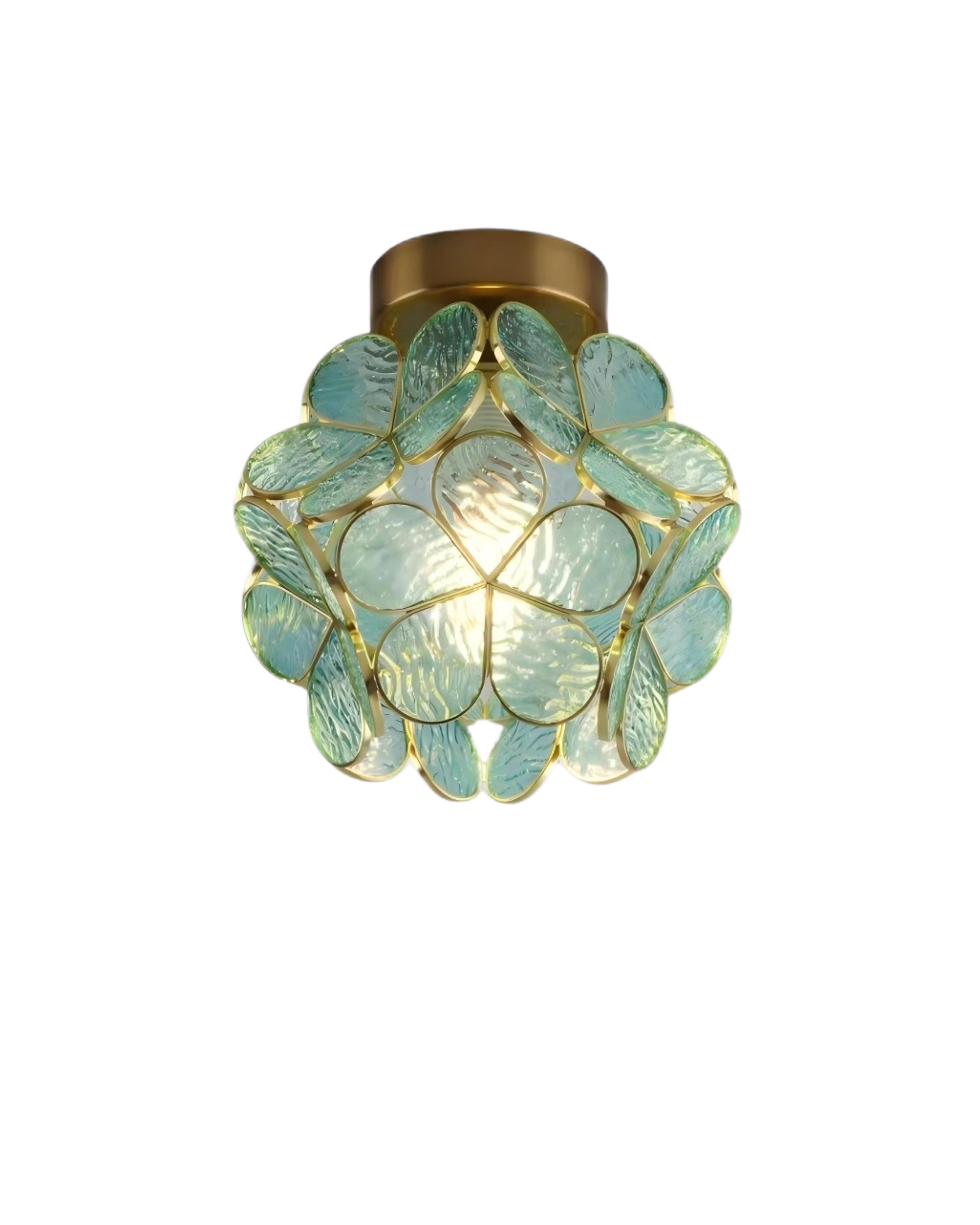 Moderne plafondlamp met bloemdesign in acryl en goudkleurig ijzer – luxe LED designlamp 20 cm | Restfield
