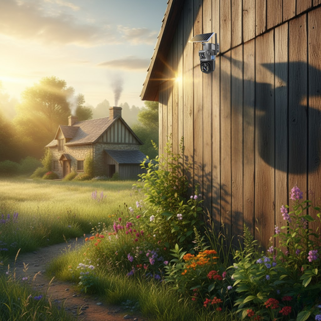 Draadloze 4K beveiligingscamera op zonne-energie met 360° zicht en 4G/Wi-Fi | Restfield