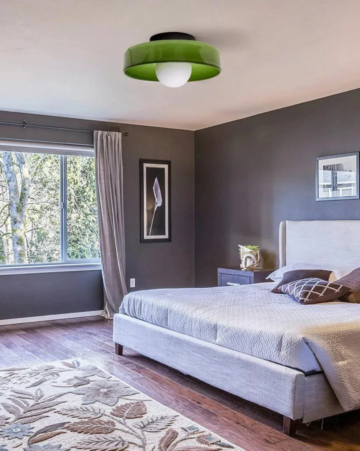 Moderne ronde plafondlamp van glas en ijzer – minimalistische designlamp voor woonkamer en slaapkamer met warme lichtkleur | Restfield