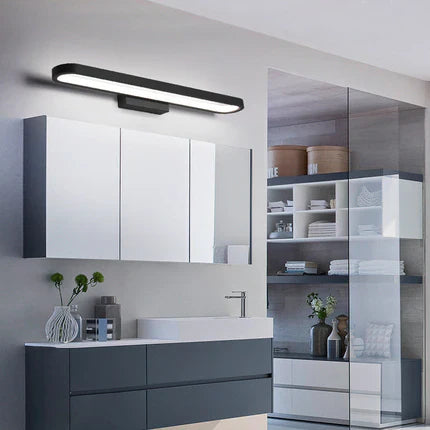 Applique miroir aluminium bande silicone noir brun café 40cm 60cm 80cm LED salle de bain | Restfield