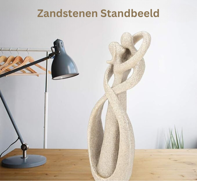 Abstract Liefdesbeeld van Zandsteen – Decoratief Sculptuur voor Interieur | Restfield