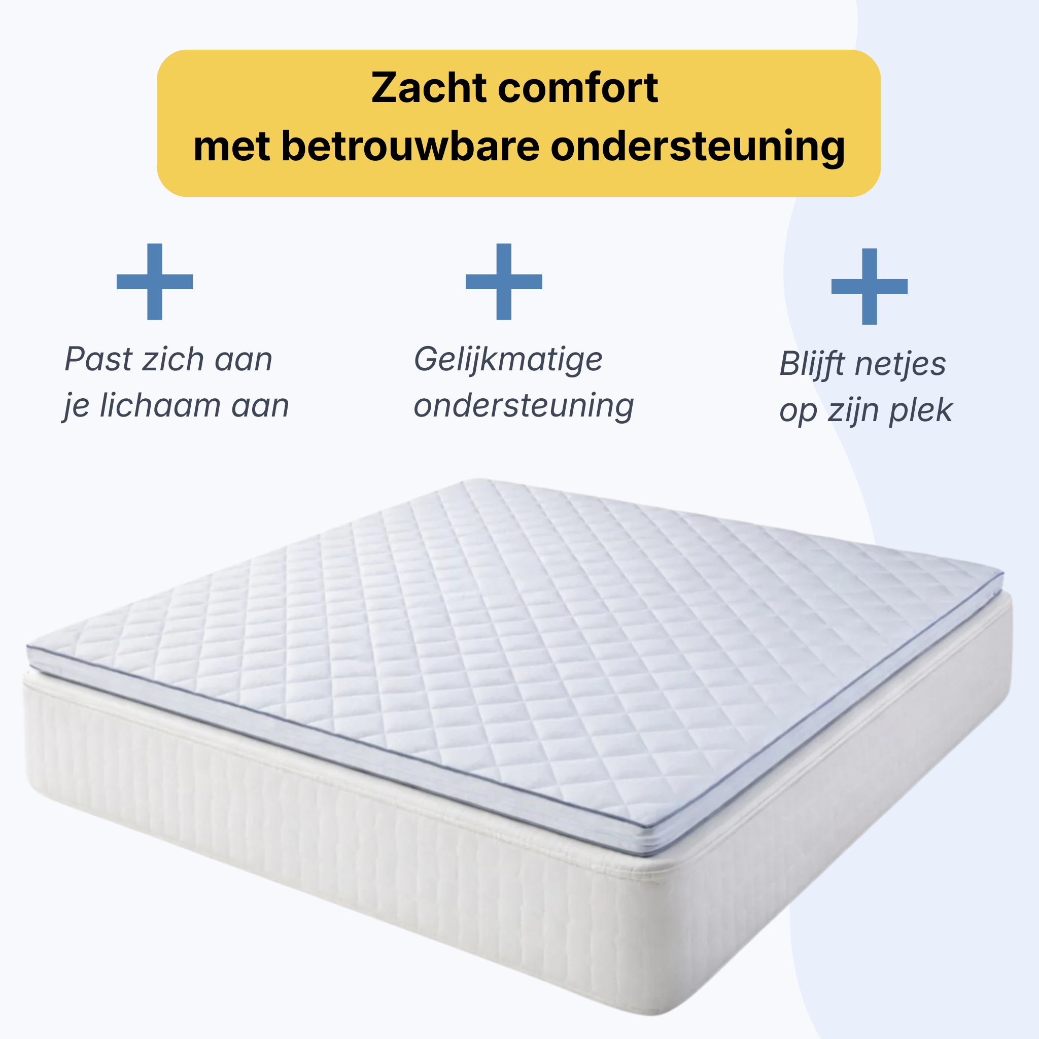 Restfield | Memory Foam Matrastopper – 8 cm – Extra Ondersteuning