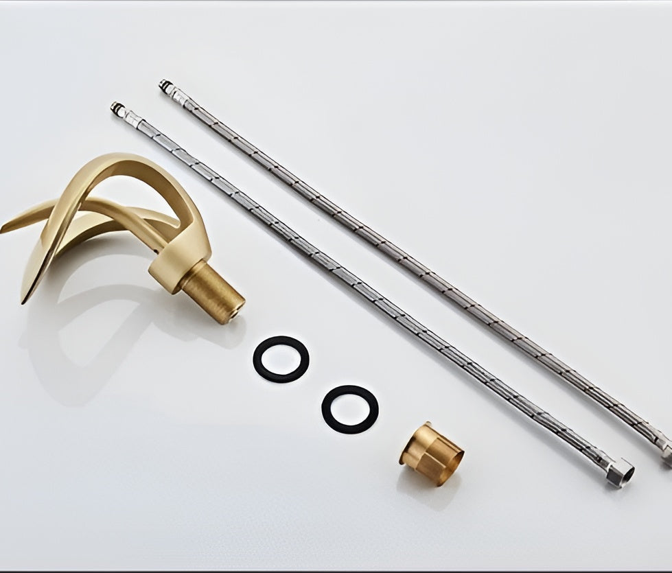 Wastafelkraan Design Waterval Mengkraan Messing Modern | Restfield