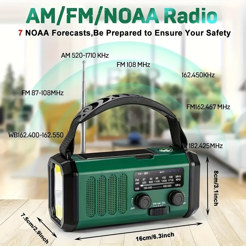 Noodradio met Zonnepaneel & Handcrank – AM/FM/NOAA Radio, Powerbank & Zaklamp | Restfield