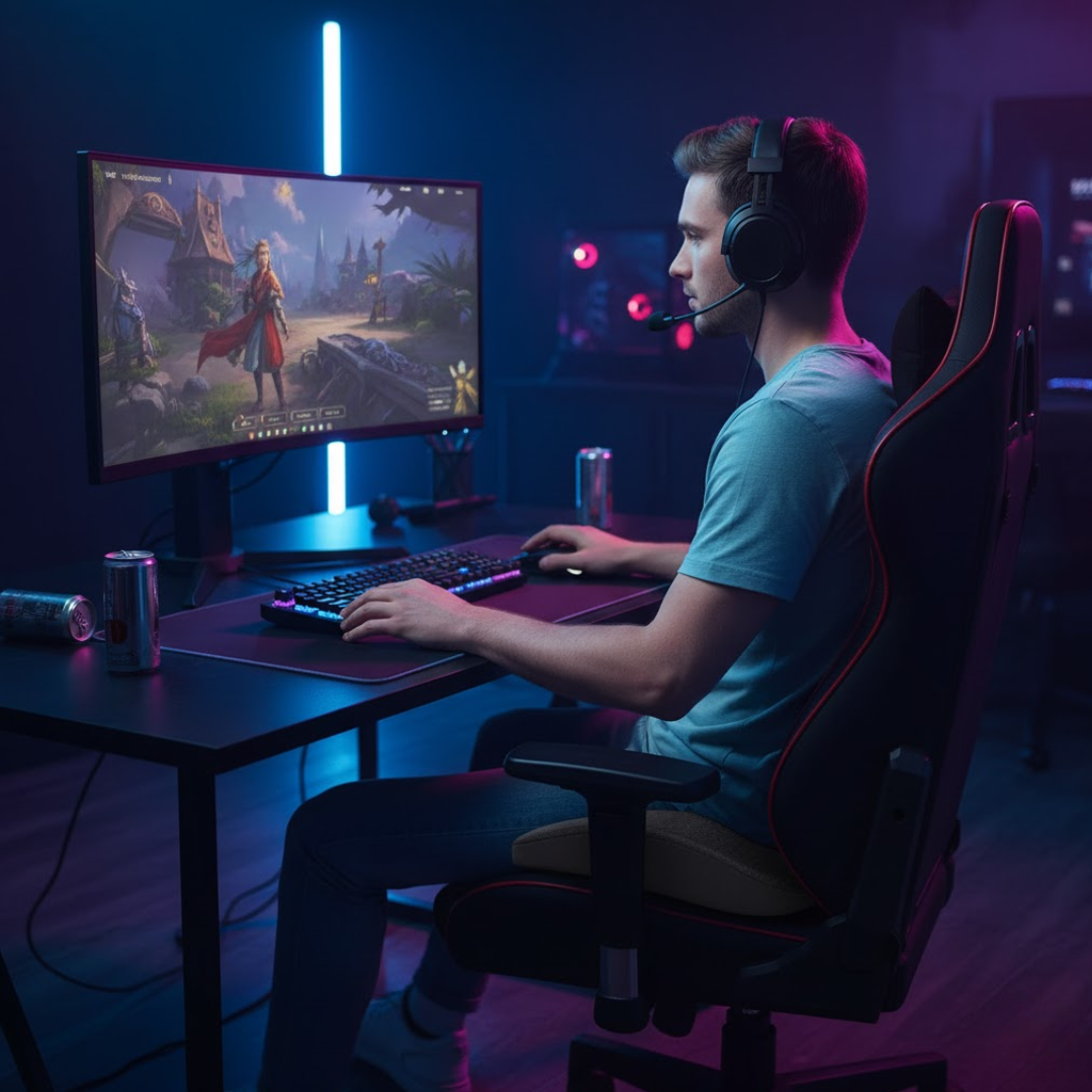 Ergonomisch Zitkussen Memory Foam Ademend Antislip Wasbaar Hoes Kantoor Auto Rolstoel 44x14cm | Restfield