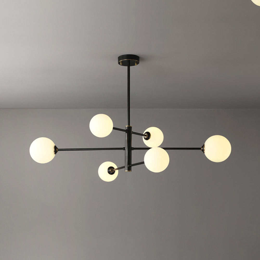 Hanglamp Glas Bollen Modern Zwart Koper 6/8-Lichts G9 Verlichting | Restfield