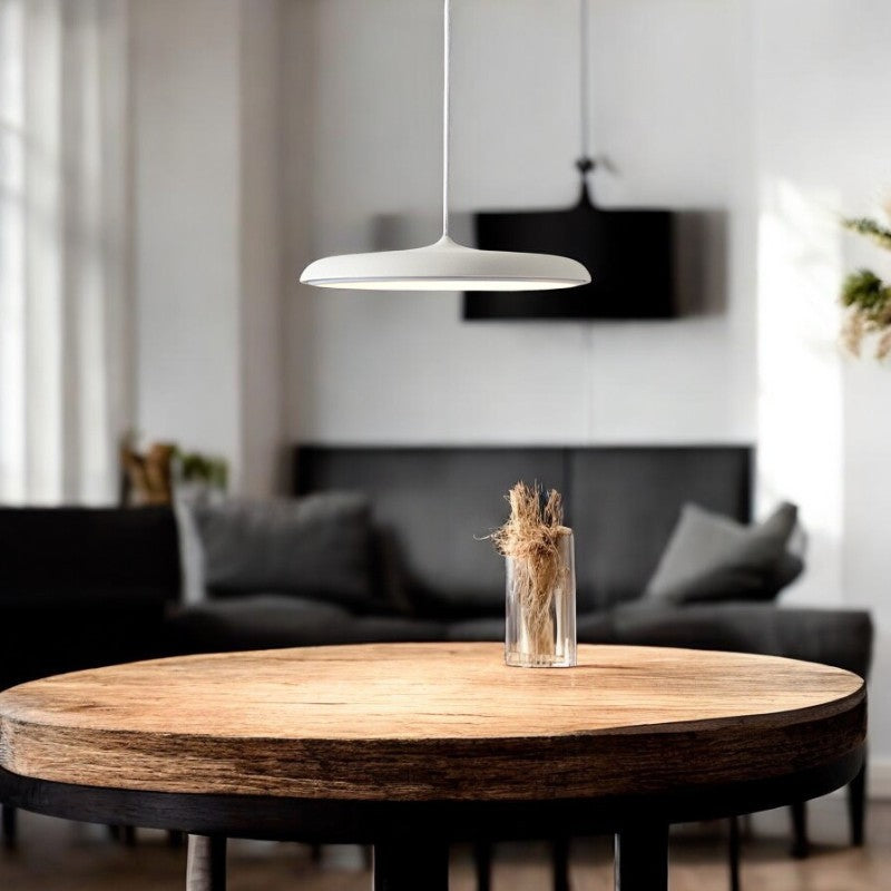 Scandinavische ultradunne schijfvormige hanglamp met diffuus ledlicht voor moderne interieurs | Restfield