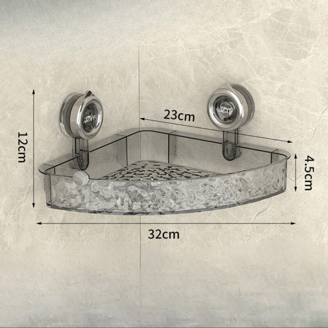 Badkamer Hoekrek met Zuignap – Zonder Boren | Sterk, Ruimtebesparend Eckrek voor Douche & Badkamer | Restfield