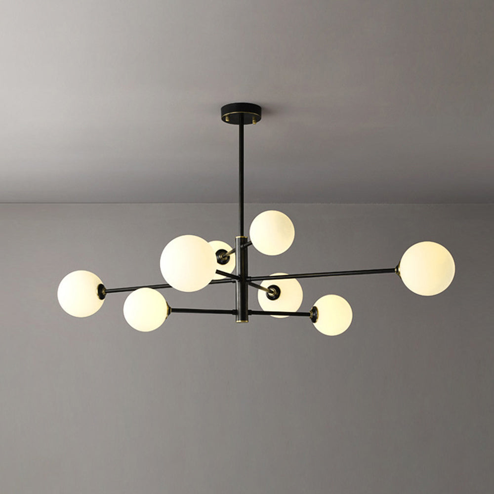 Hanglamp Glas Bollen Modern Zwart Koper 6/8-Lichts G9 Verlichting | Restfield