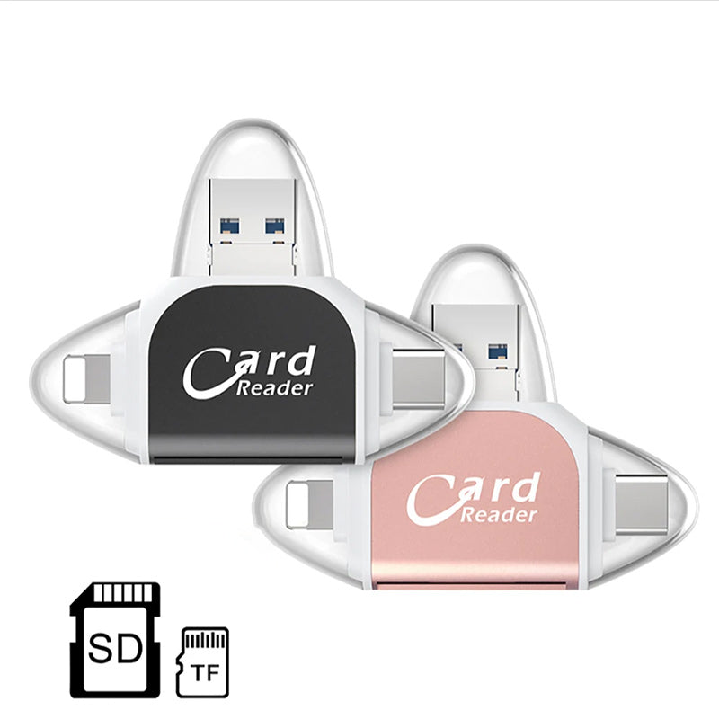Kaartlezer 4 In 1 USB C Lightning SD Micro SD USB 3.0 | Restfield